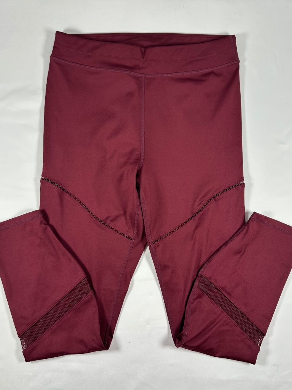 Fabletics Black Cherry High-Waisted Ultra Cool Mesh 7/8 Leggings Measures Small